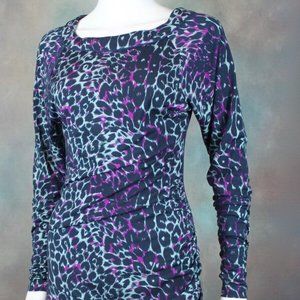 BCBG Max Azria Women's Dress Size S Blue & Purple Leopard Bodycon